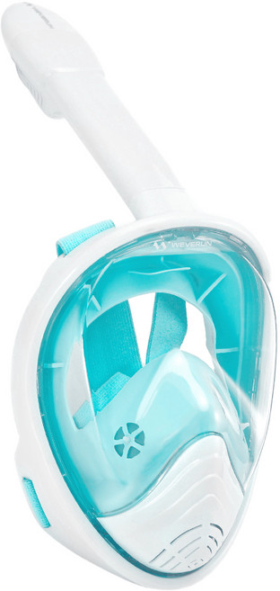 위베런 스노쿨링 마스크 이지브리더 4세대 풀페이스 스노클링 장비 일체형 물안경 세트, 민트