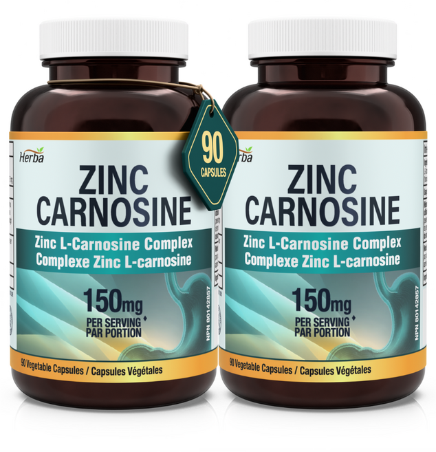 아연 L 카르노신 150mg 90캡슐 징크 l-카르노신 캐나다 식약처 승인 허바 캐나다, 2개, 90정