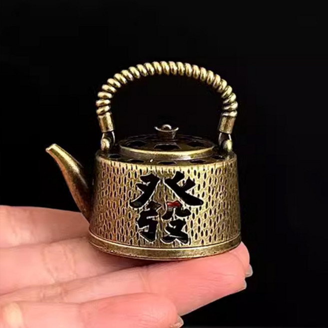 티큐 제사 납골당 황동 주전자 미니 향로 인센스 스틱 콘 홀더 받침대 E254, 1개