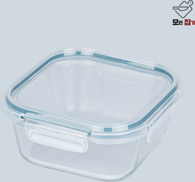 모든집기 에어프라이어 정사각형 오븐글라스 BPA free 내열유리, 정2호 (520ml), 1개