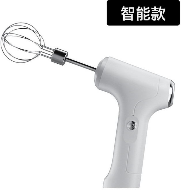 DFMEI 家用烘焙無線手持電動打蛋器打發奶油攪拌廚房烘焙小工具蛋清打發, 1個, 手持打蛋器智能版-雙頭白色:如圖