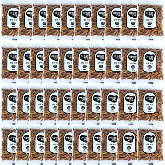 아침애간식 애견용 버거, 한우버거, 100g, 40개