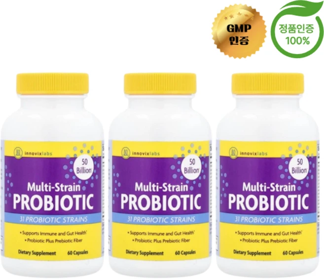 2+1 이노바이스랩 다중 31종 균주 프로바이오틱 500억 캡슐 60정, 3개 - 쿠팡