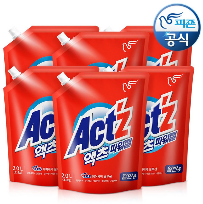 액츠 라이브잇 파워젤 일반용 액상세제 본품, 2L, 6개