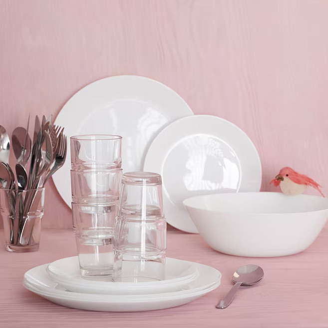 IKEA 투명 유리 물컵 세트 170ml 에쁜 유리컵 카페 가정용 식당 업소 레스토랑, 6개
