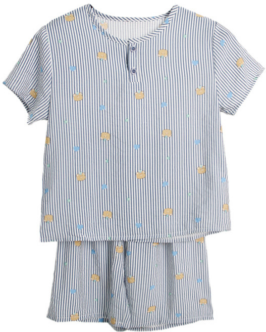 폭스 풍경인견 반팔 투버튼 잠옷세트 E4 남아동