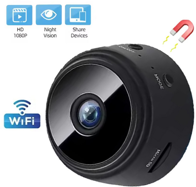 A9 1080P HD Wifi 미니 감시 카메라 스마트 홈 안전 무선 캠, 01 Black