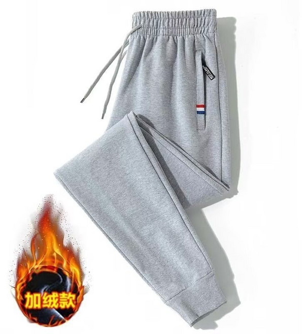 BEST CLASSIC 男款秋冬刷絨休閒長褲 運動束口保暖褲 鬆緊腰設計