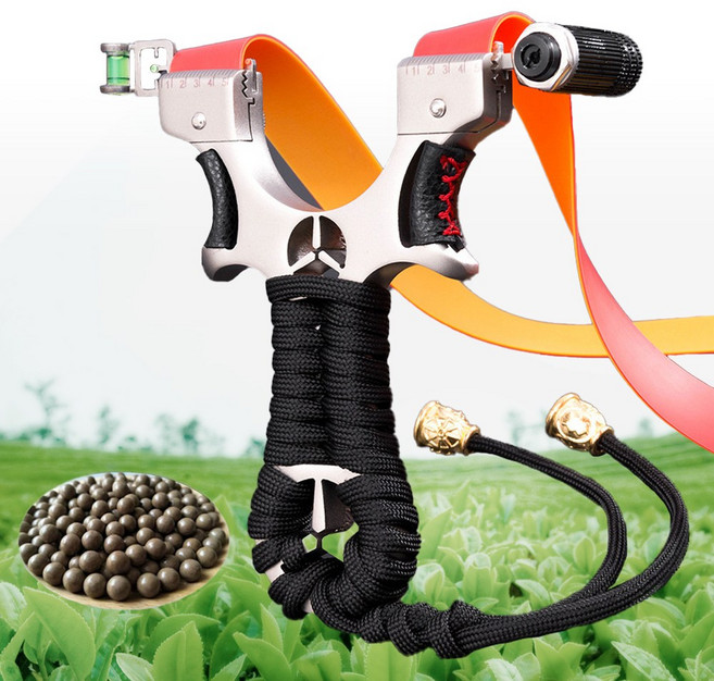 새총 조류퇴치 고무밴드 사냥용 + 황토새총알 2팩, 1개