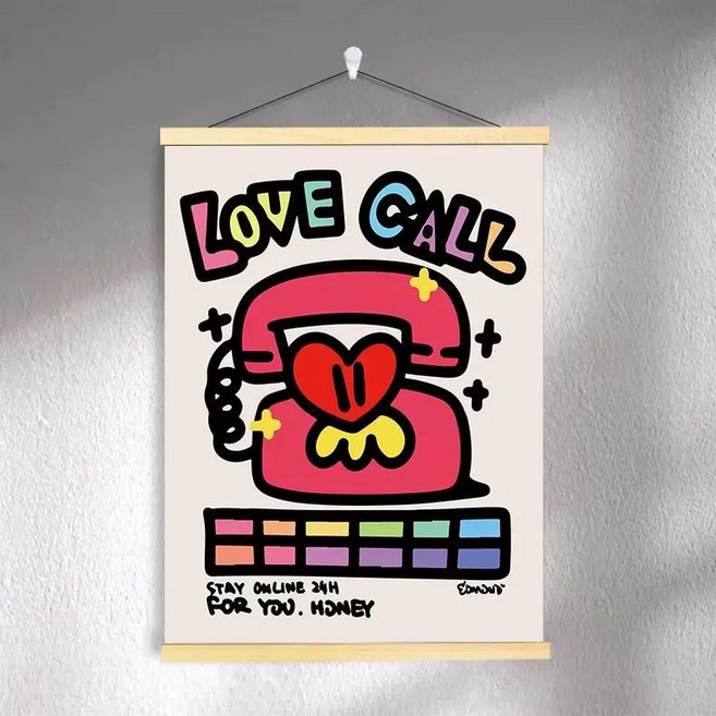 美式卡通塗鴉掛畫，可遮擋電箱，豎版裝飾畫, 1個, 12款寬40cm高53cm