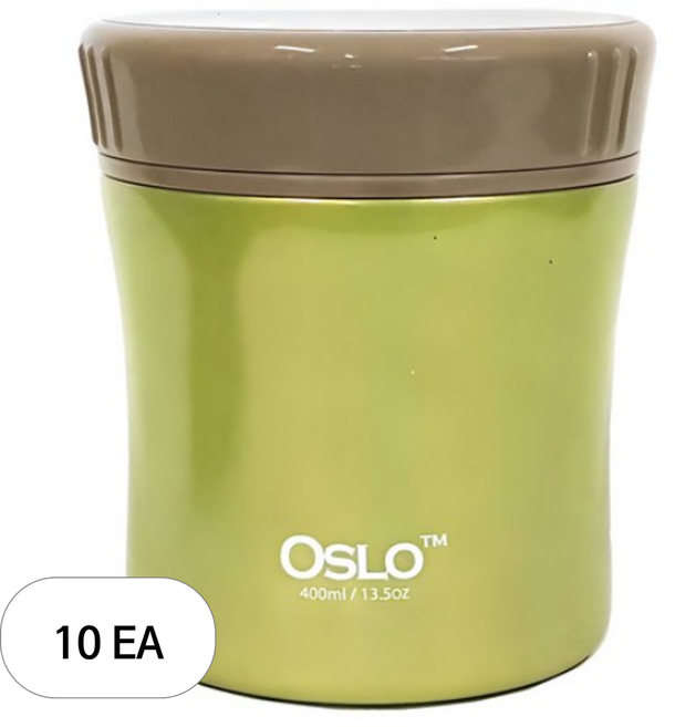 오슬로 스테인레스 스틸 보온 푸드자 죽통, 그린, 400ml, 10개