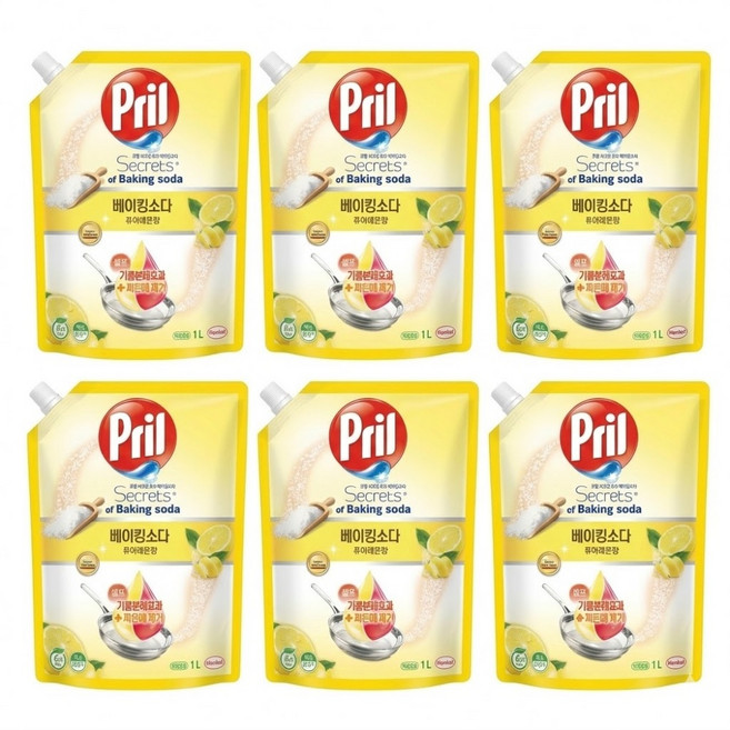 프릴 시크릿 오브 베이킹소다, 1L, 6개