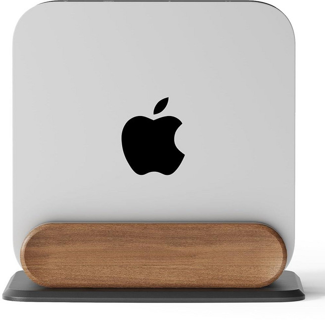 AFOOYO 맥 미니 수직 스탠드 범용 알루미늄 및 목재 데스크탑 홀더 2010-2024 M1/M2/M2 프로/M4/M4 프로용 냉각 공간 절약형 디자인, AFOOYO 맥 미니 수직 스탠드, 범용 알루미늄 및