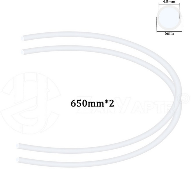 스냅메이커 U1 테플론 멘트 650MM 공급 프린터 OD 튜브 부품 교체 5MM 6MM 길이 3D ID 파이프 압출기, White 650mmx2