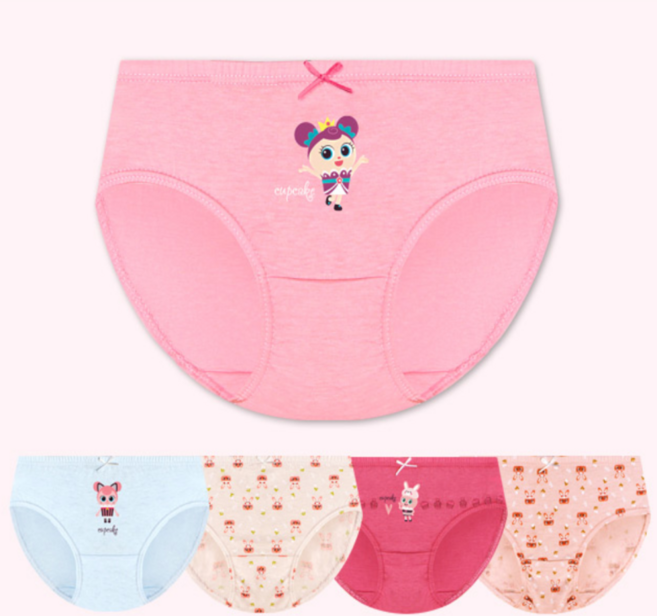 엠알키즈 여아용 브레드이발소 순면 마카롱 삼각팬티 5종 세트