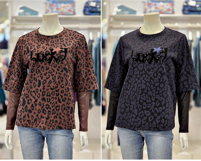 크로커다일레이디 레터링 레이어드 포인트 티셔츠 CLEFTS108