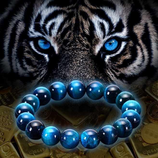 베리엣지 특AA급 행운담은 호안석 팔찌 천연원석 블루 그린 레드 패션 액막이 재물운 염주