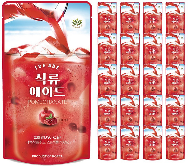 밸런스그로우 석류 에이드 과즙음료 파우치, 230ml, 20개