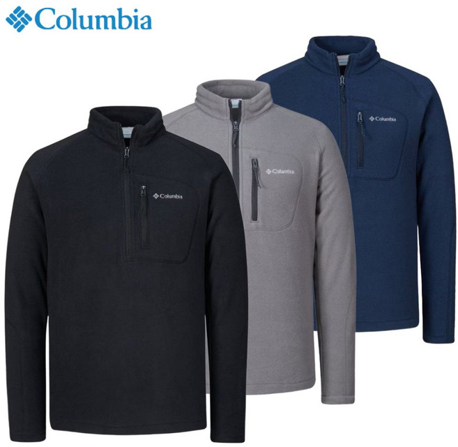 [매장발송] 컬럼비아 남성 플리스 반집업 야외활동 낚시 등산 캠핑 간절기 겨울 후리스 티셔츠