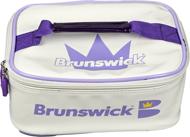 브런스윅 에나멜 악세사리백 파우치 악세사리보관함 볼링가방 볼링용품, 아이보리/퍼플, 1개