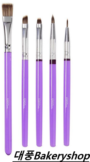 대풍BakeryShop 윌튼 데코레이션 툴 5 피스 브러쉬 세트, 바이올렛