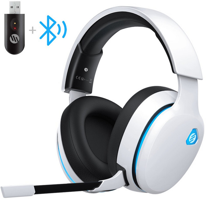 엔도바 무선 게이밍 헤드셋 3모드 연결방식 VIRTUAL 7.1 채널, 화이트 색상, CT300