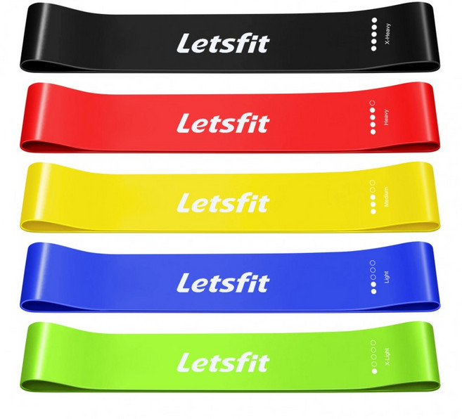 렛츠핏 라텍스 루프밴드 5종 세트, 믹스, 1세트