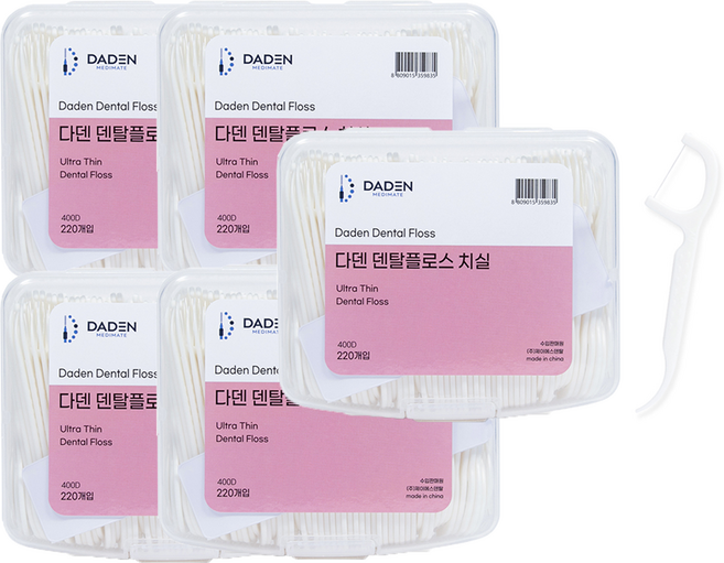 다덴 400d 덴탈플로스 얇은 y치실1100개 (220x5개), 220개입