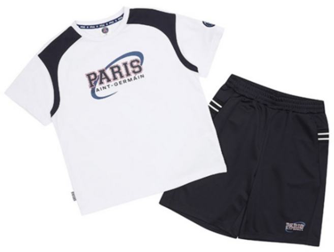 7층 에스핏 주니어 평촌점 여름 상품 PSG 어깨 배색 5부 세트 화이트 (SJZ304MKTR77)