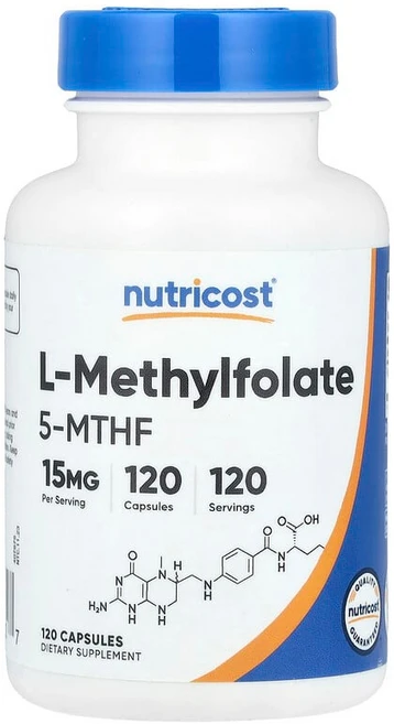 뉴트리코스트 L 메틸 엽산 폴레이트 15mg 120캡슐 MethyFolate, 1개, 120정 - 쿠팡