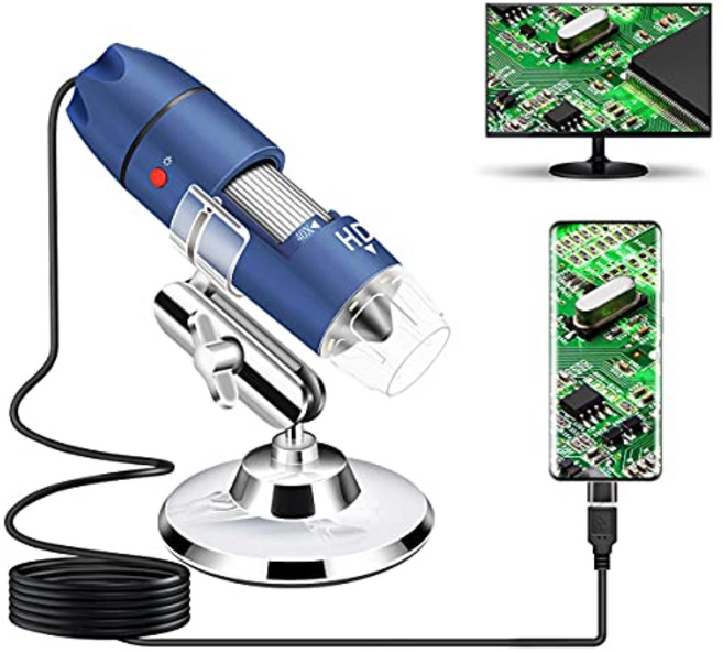 Jiusion HD 1080P USB 디지털 현미경 안드로이드 휴대 전화 및 태블릿 Windows Mac Linux 용 40 배에서 1000 배 확대 미니 내시경 핸드 헬드 카메라 동전 얼굴 스킨 스컬프 케이스 포함, 1개