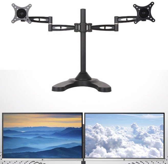 듀얼 모니터 거치대 거치암 2대 2개 더블 브라켓 모니터암 스탠드 27인치 25인치 24인치 23인치 22인치 20인치 19인치 18인치 17인치 15인치 13인치