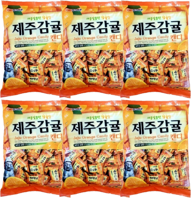 동아제과 제주감귤캔디, 300g, 6개