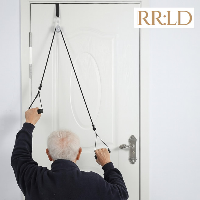 로로랜디 오십견 운동 어깨 재활 도르래 팔 기구 스트레칭 셀프 편마비 치매 회전근 강화 훈련, 1세트, 블랙