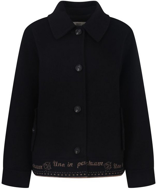 베스띠벨리 여성용 헴 니트 레터링 하프 코트 BJHRX2643