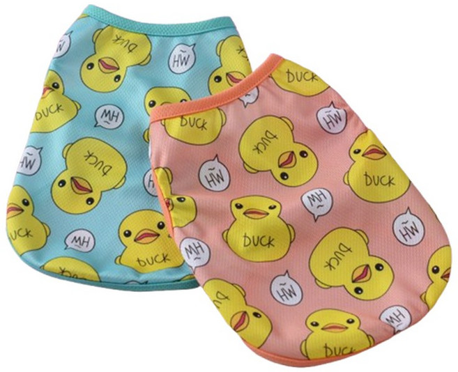 1005037 2종 반려동물 러블리 오리 덕 티셔츠 외출 산책 잠옷, 블루덕 2XL
