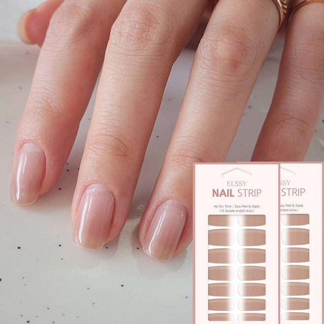 엘씨네일 투명 시럽 네일스티커, 2개, 시럽네일스티커 116. 누드 쉬폰