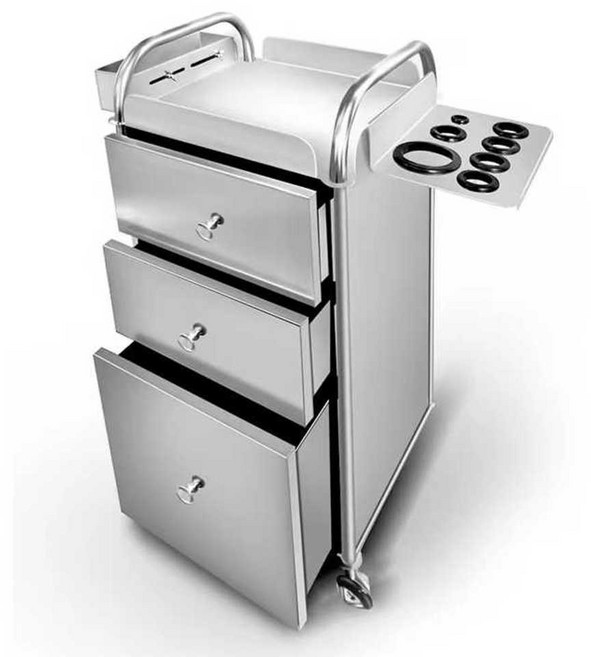 미용츄레이 운반카트 스테인레스 미용실 가위정리대, 1개