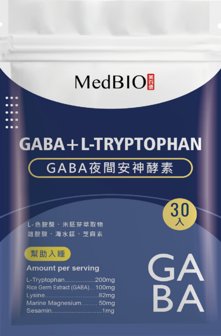 MedBIO GABA+L-TRYPTOPHAN 夜間安神酵素, 15g, 1個