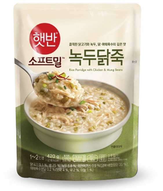비비고 녹두닭죽, 420g, 3개