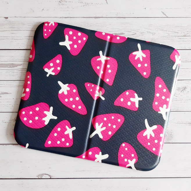 양면 딸기방석 매트 국산 접이식 캠핑 사우나 방석, 블루블랙, 1개