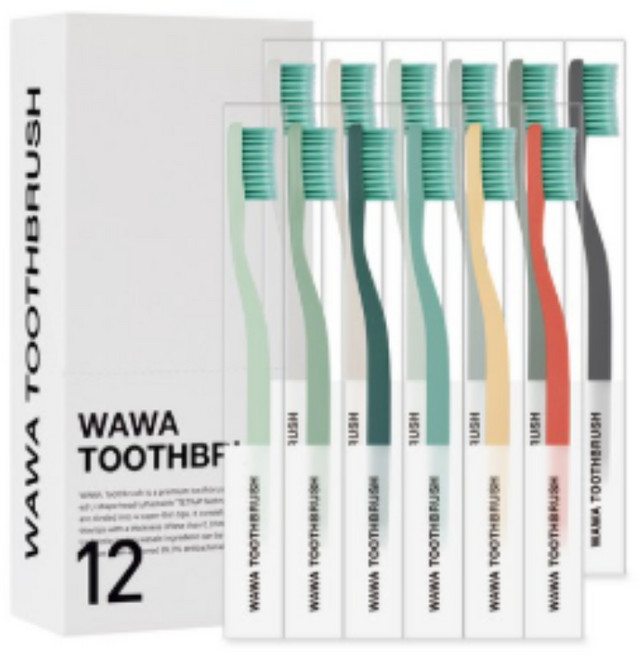 로로벨 프리미엄 고급 초미세모 와와칫솔, 12개입, 2개