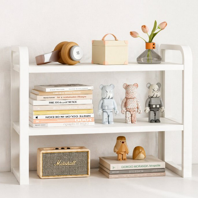 레디박스 책상 주방 욕실 정리 다용도 소형 수납 스탠드 미니 선반, 화이트, 2단