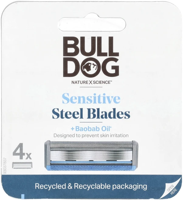 Bulldog Skincare For Men 센시티브 스틸 면도날 + 바오밥 오일 카트리지 4개, BulldogSkincareForMen센시티브스틸면도날, 1개 - 쿠팡