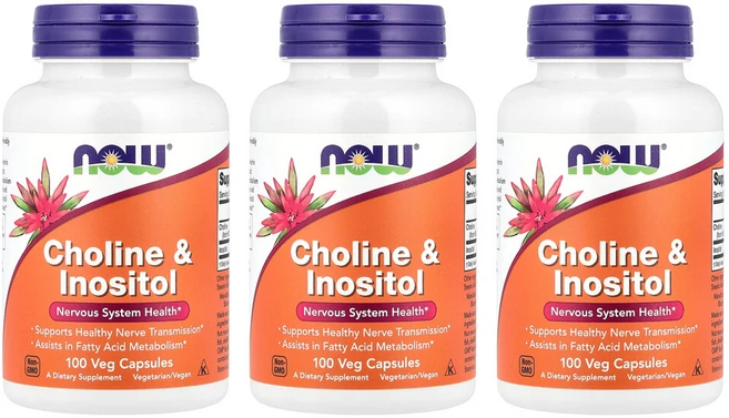 [3개] 나우푸드 콜린 이노시톨 100베지캡슐 타타르산수소콜린 비타민B, 100정, 3팩 - 쿠팡