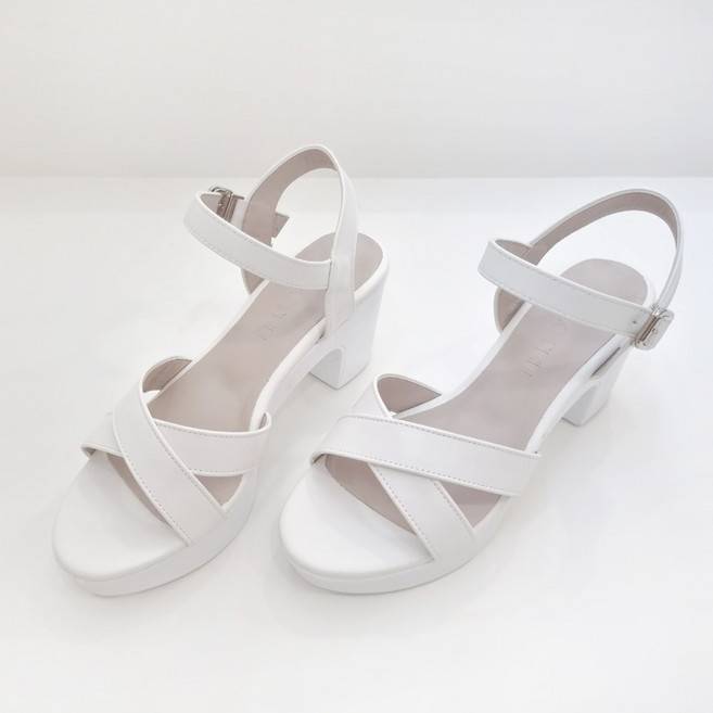 국내제작 발편한 가보시 엑스자 스트랩 7cm 여성 샌들