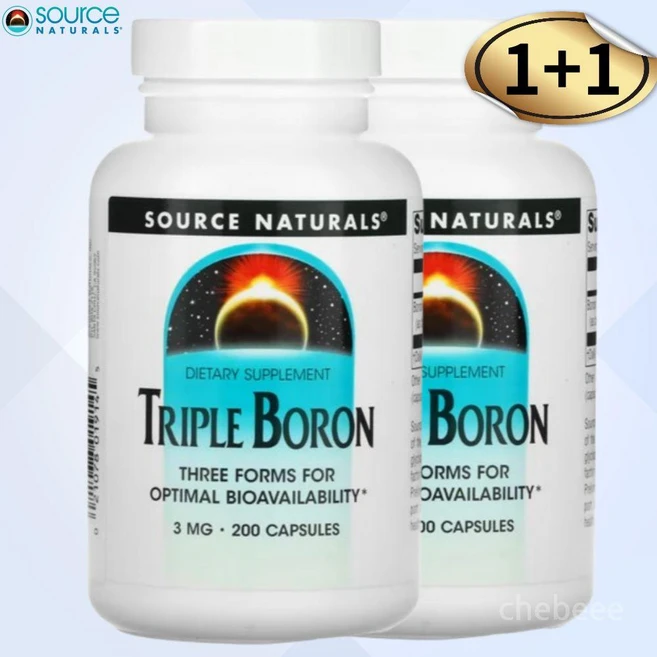 소스내추럴스 트리플 보론 삼중 붕소 3mg 200캡슐 2병 구연산염 Boron, 200정 - 쿠팡