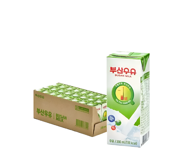부산우유 멸균우유 흰우유, 200ml, 1개