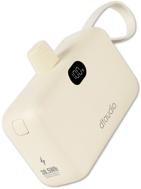 口袋行動電源 10000mAh/22.5W輸出/直插式Type-C, 米色, POCKET10000
