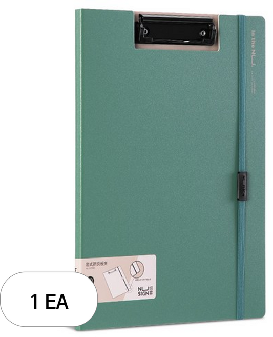 델리 누사인 고정스트랩 커버 클립보드 A4 180-NS, 1개, 그린.